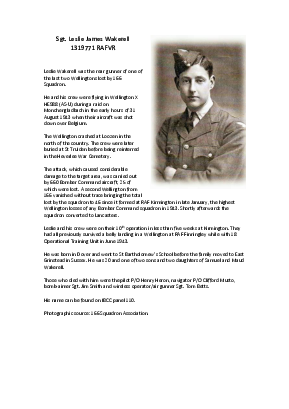 A preview of a PDF biography for Wakerell, Leslie James